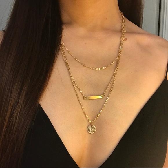 Lulu’s Bohemian 3-Tier Layered Indie Gold Necklace - Picture 8 of 8